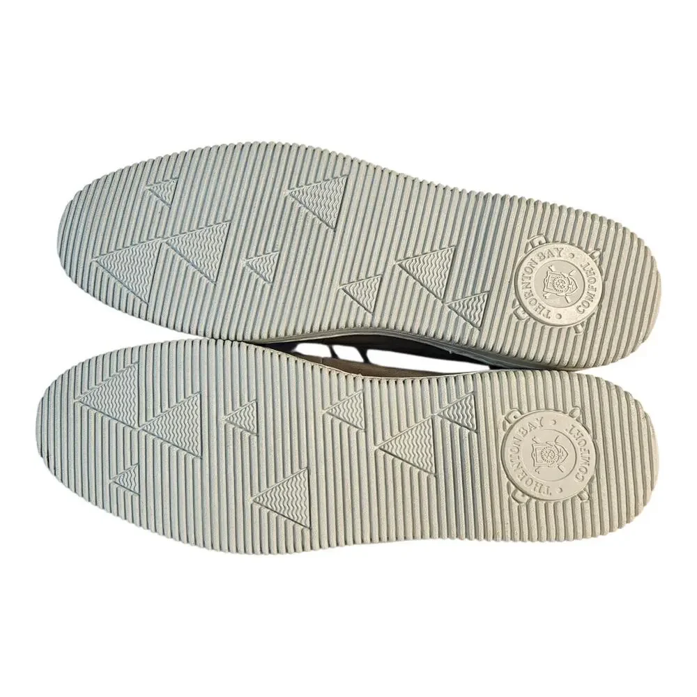 THORNTON BAY Men's 11 M Comfort Shoes Gray Leather Flats Rubber Sole Laces
